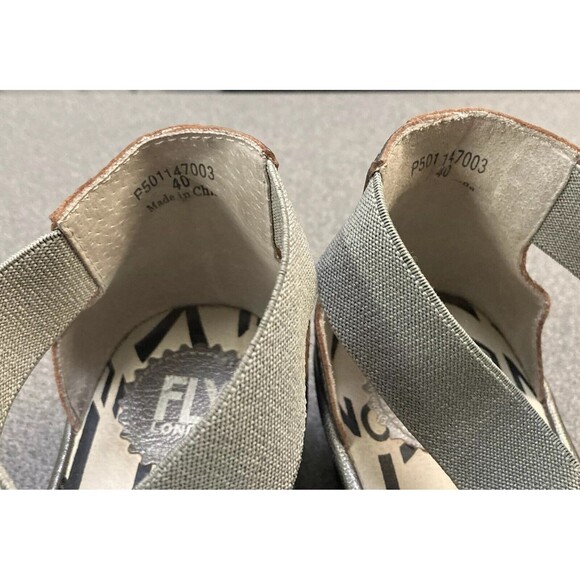 Fly London Womans Leather Crisscross Wedge Silver Size EUR 40 US 9-9.5 - Picture 5 of 16